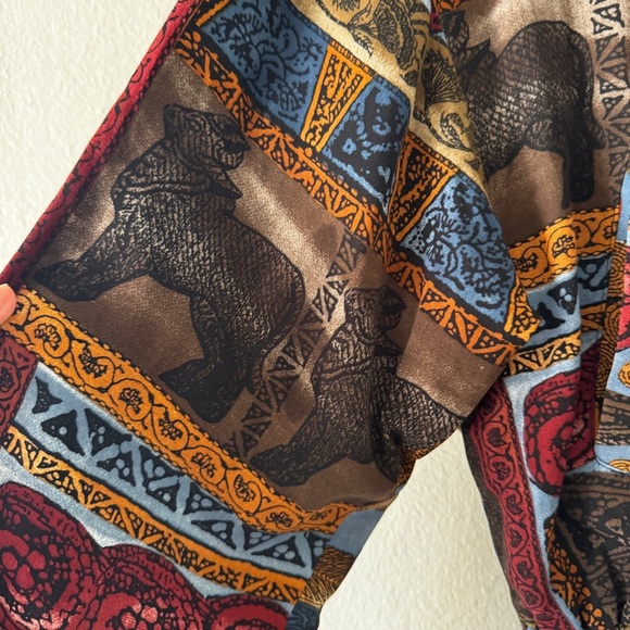 Vintage 90s artsy cropped light weight rayon bomber jacket size Small - Picture 7 of 12